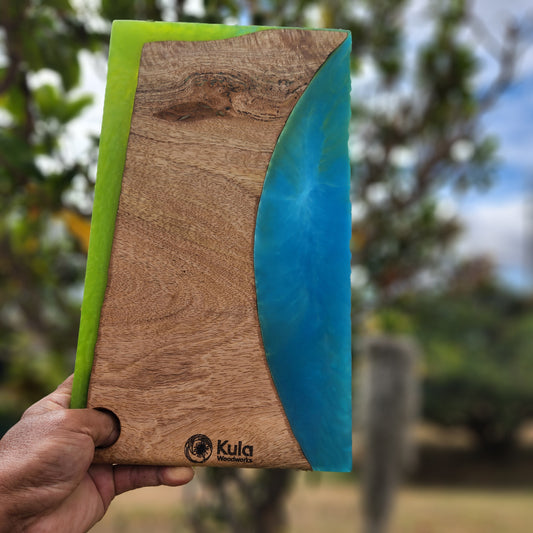 Hawaiian Mango with blue & green epoxy